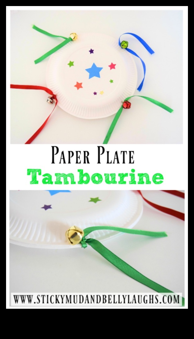 Tamburine cu plăci de hârtie pentru copii Crafty: Crearea de instrumente muzicale