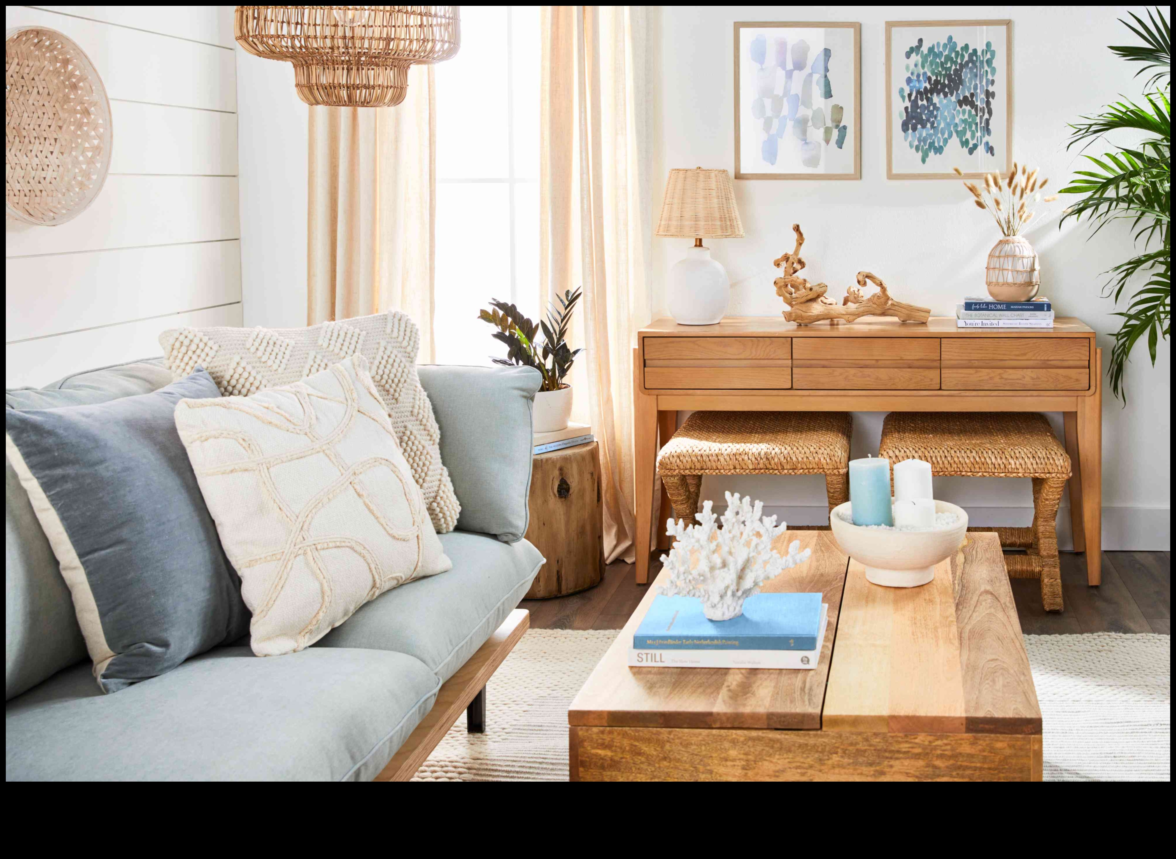 Puteți sugera modalități creative de a utiliza accente de aur în decorul de coastă?