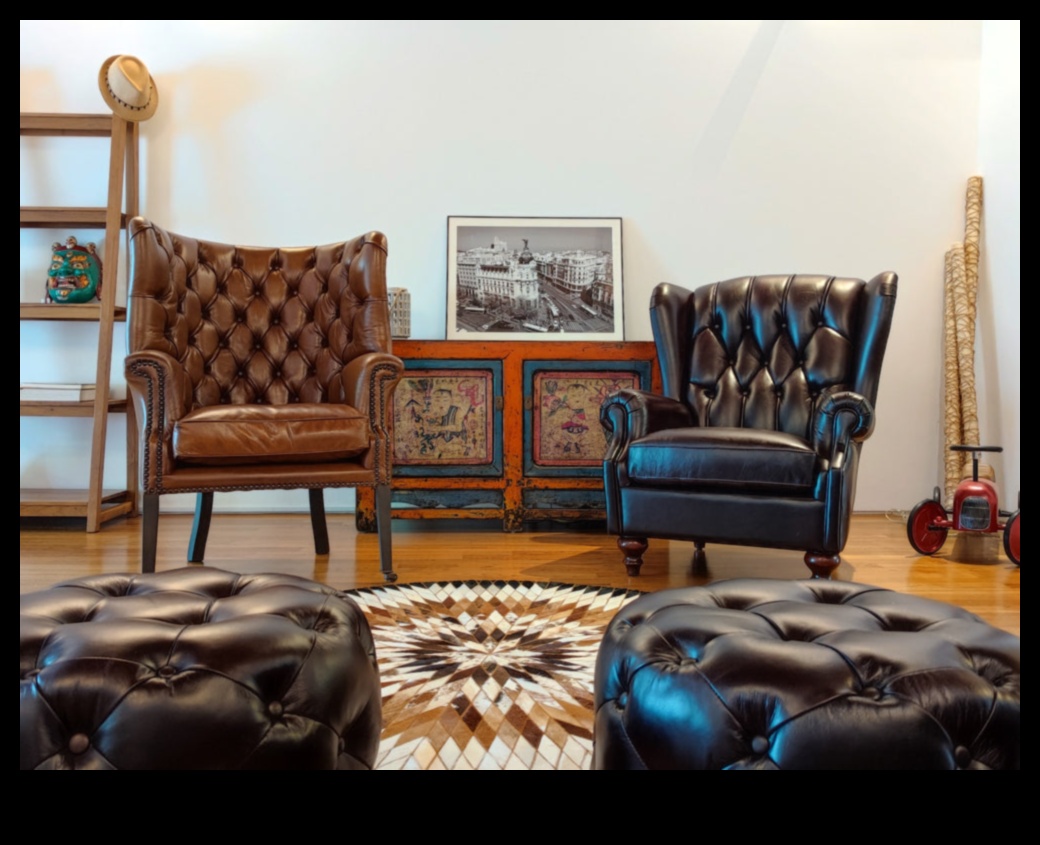 Decor din piele Eleganță atemporală pentru casa ta 3 Care sunt unele moduri elegante de a folosi pielea în decorul contemporan?