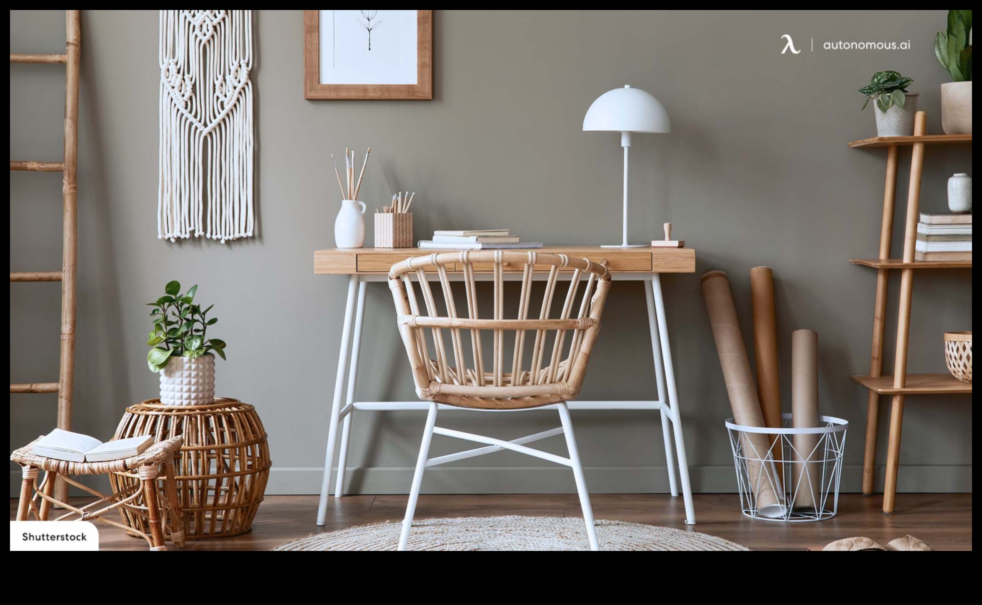 Cum pot încorpora idei de decor de birou boho cu artă de perete boho artistică?