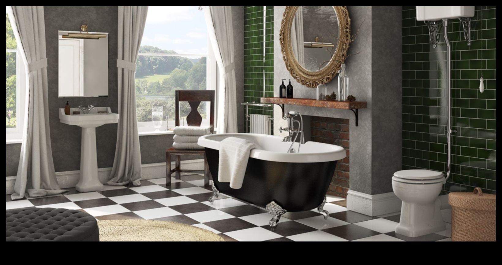 Idei de decor pentru baie inspirate vintage