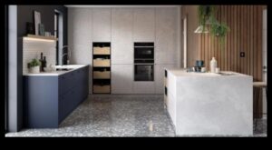 Bucătării concrete atemporale și versatile